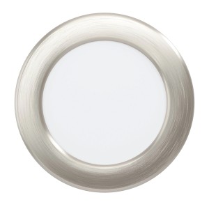 Runder LED-Einbauspot Fueva 5 in Nickel matt, 11,7 cm Durchmesser.