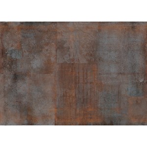 Fototapete Rasch Factory V Metall Dunkelbraun, Industrie-Look mit Rost-Optik, 3,00x4,24m.