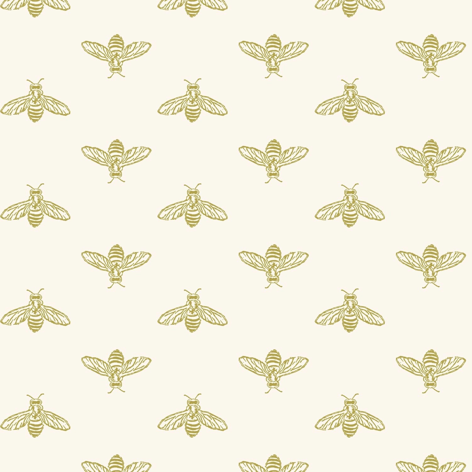 Joules Vliestapete Block Print Bee Antique Gold Gelb FSC®