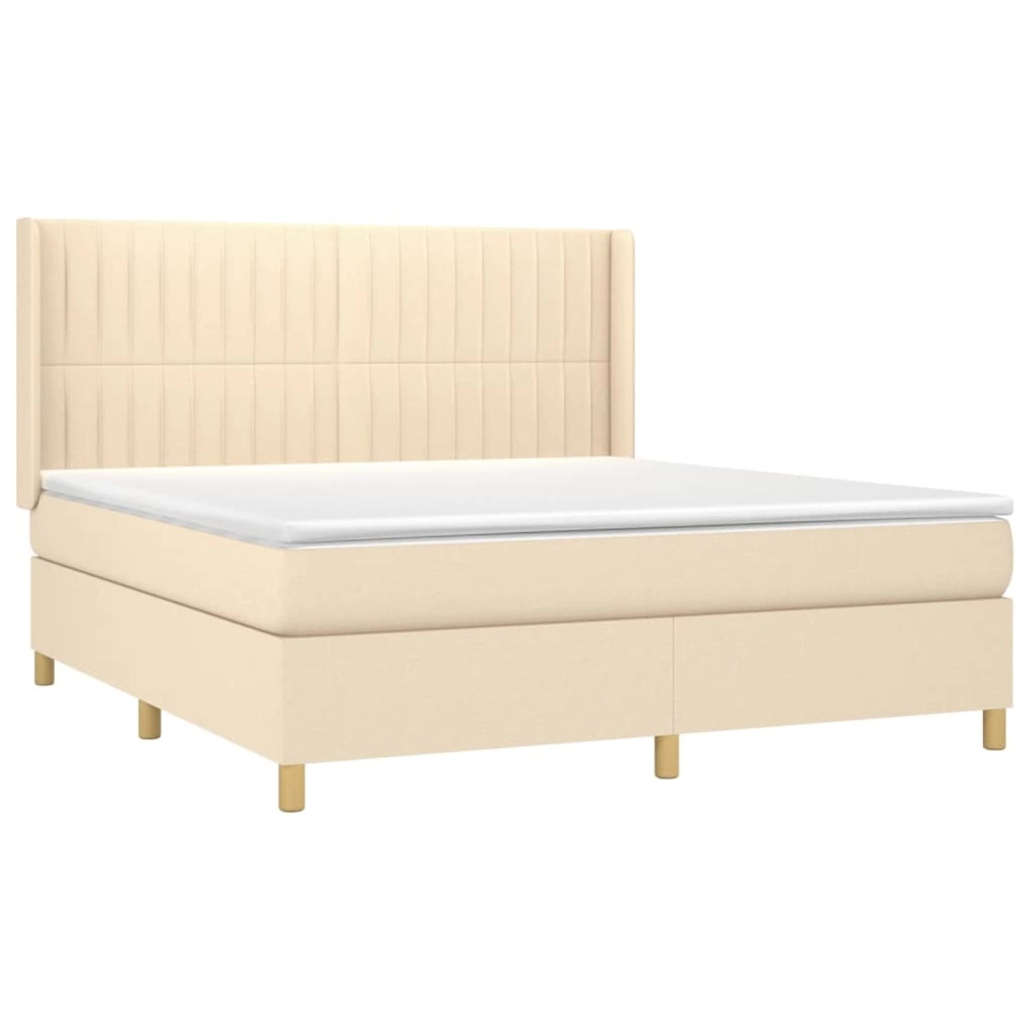 vidaXL Boxspringbett mit Matratze & LED Creme 160x200 cm Stoff 3139050 günstig online kaufen