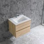 Sanotechnik Einzelwaschtisch Corbo, 60 cm, Braun Matt, mit Softclose: Waschtisch mit zwei Schubladen.