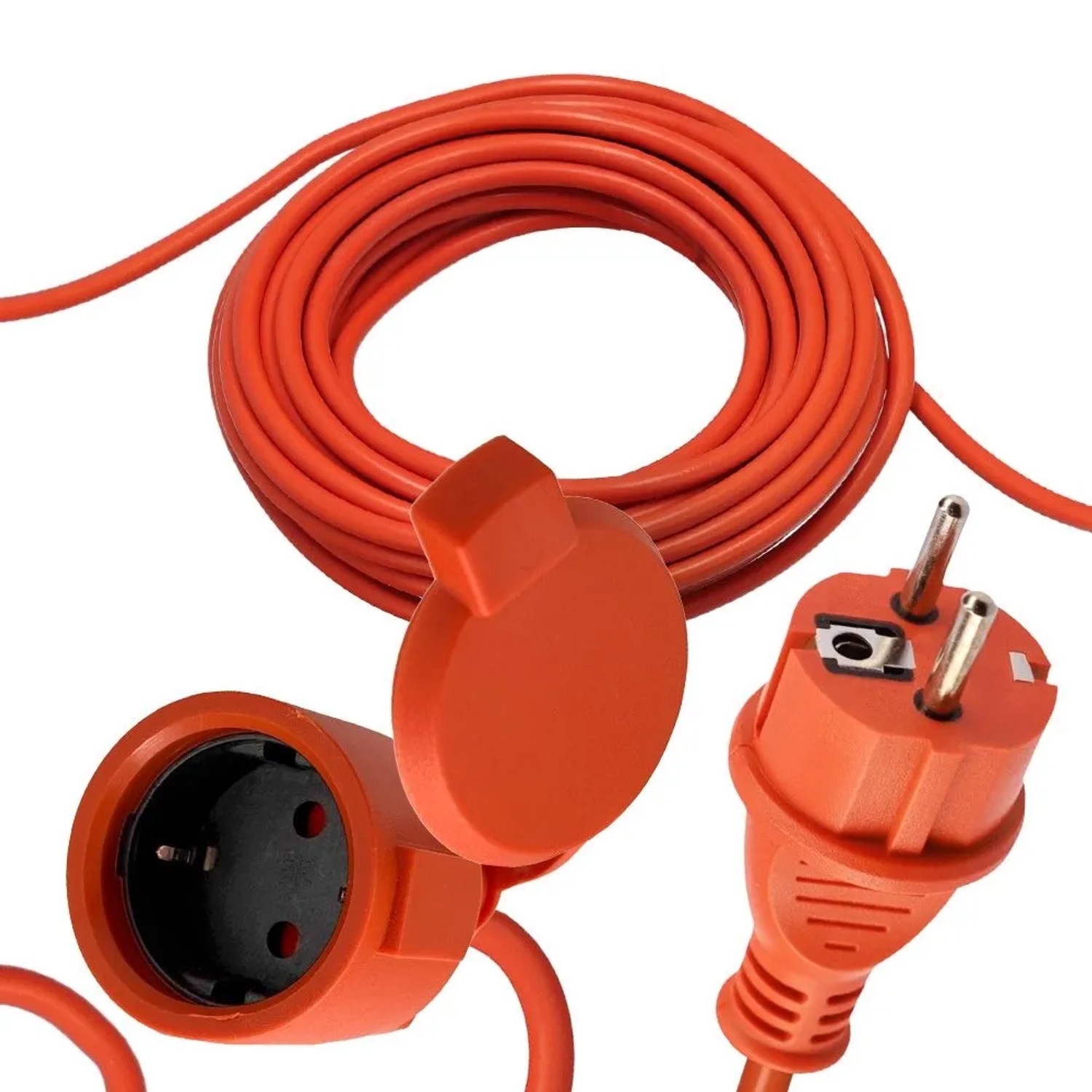 HOROZ Verlängerungskabel 25 m 3x1,5 mm² IP44 Orange mit Uni Schuko 2.000 W