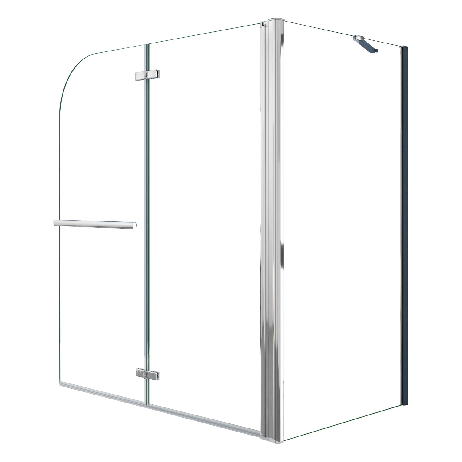 AICA 95x140cm Badewannenaufsatz 2-tlg. Faltwand mit 80cm Seitewand Nano-Gla günstig online kaufen