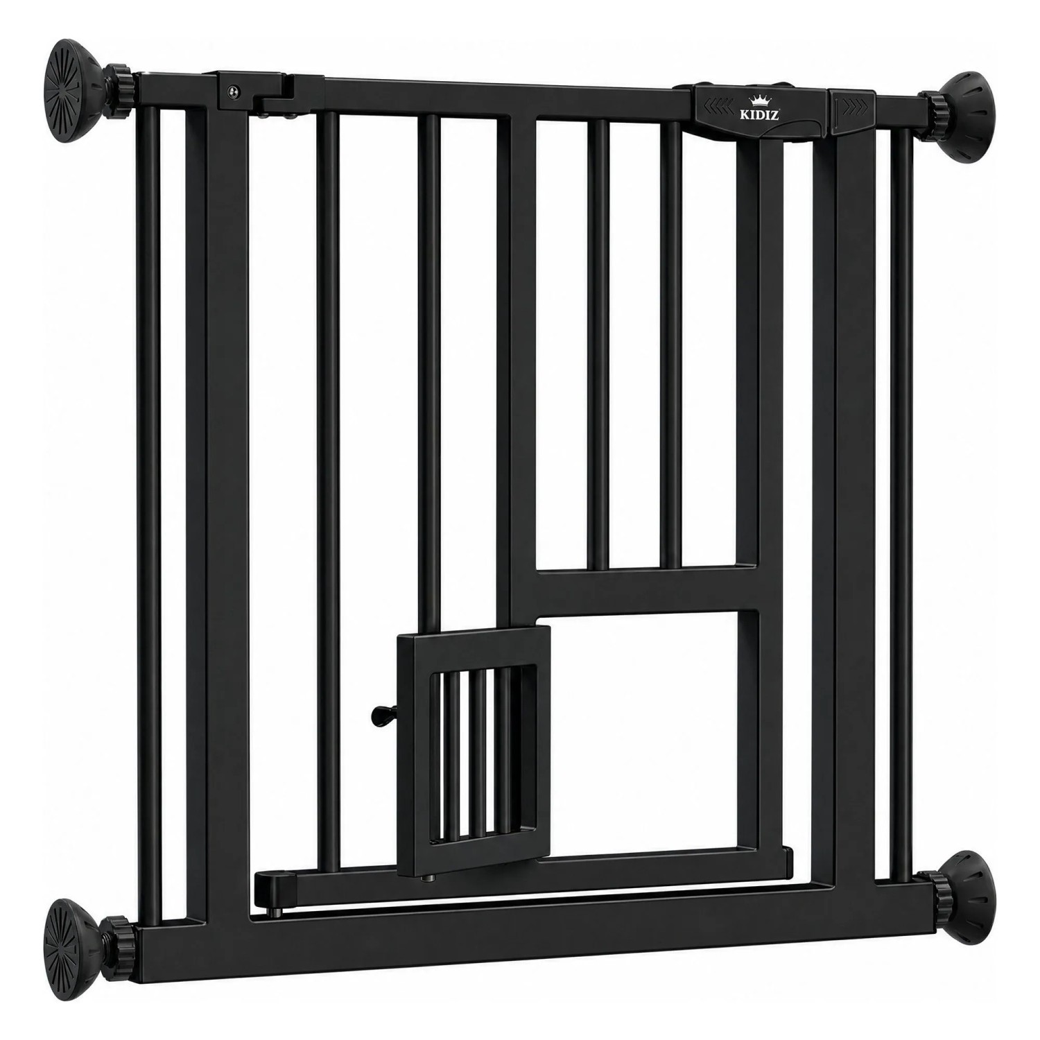 KIDIZ Absperrgitter Zum Klemmen mit Katzenklappe 102 Bis 108 cm Schwarz