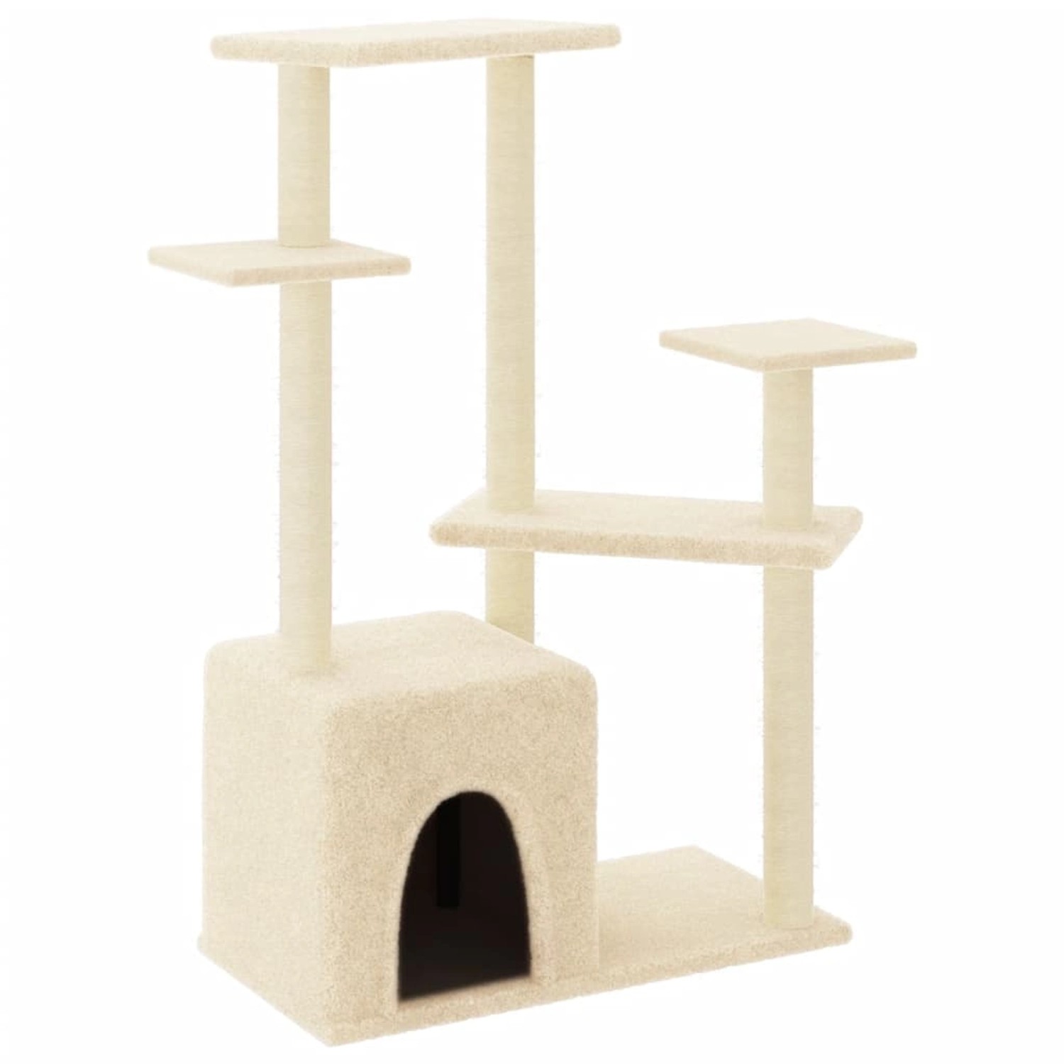 vidaXL Kratzbaum mit Sisal-KratzSäulen Creme 107,5 cm