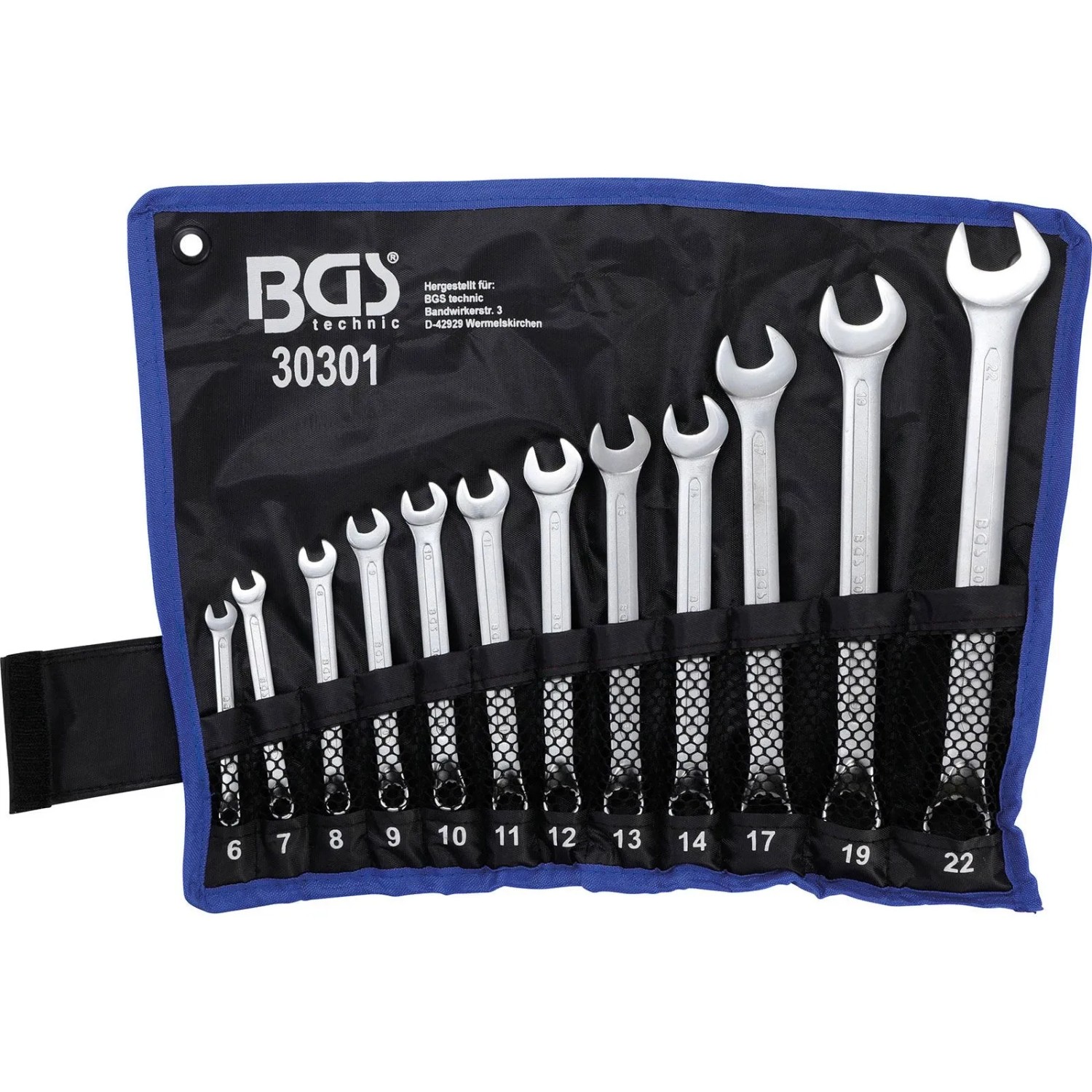 BGS Maul Ringschlüssel Satz Gekröpft SW 6 22 Mm 12Tlg  30301