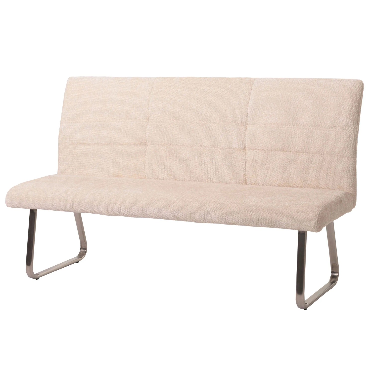 MCW Sitzbank G55 Edelstahl Gebürstet Stoff/Textil Chenille Öko-Tex 180cm Creme