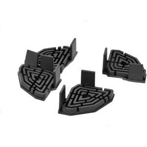 Schwarze GS Terrassen Plattenlager (32 Stk.) für einfache und schnelle Verlegung von Terrassendielen.