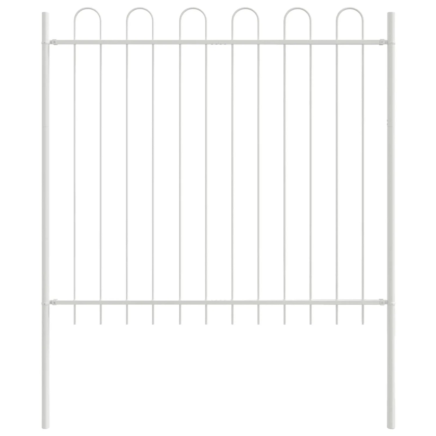 vidaXL Gartenzaun Weiß 5,1 x 0,8 m Pulverbeschichteter Stahl 3334064 günstig online kaufen