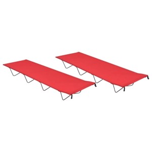 vidaXL Campingbetten 2 Stk 180x60x19 cm Oxford-Gewebe und Stahl Rot 312485
