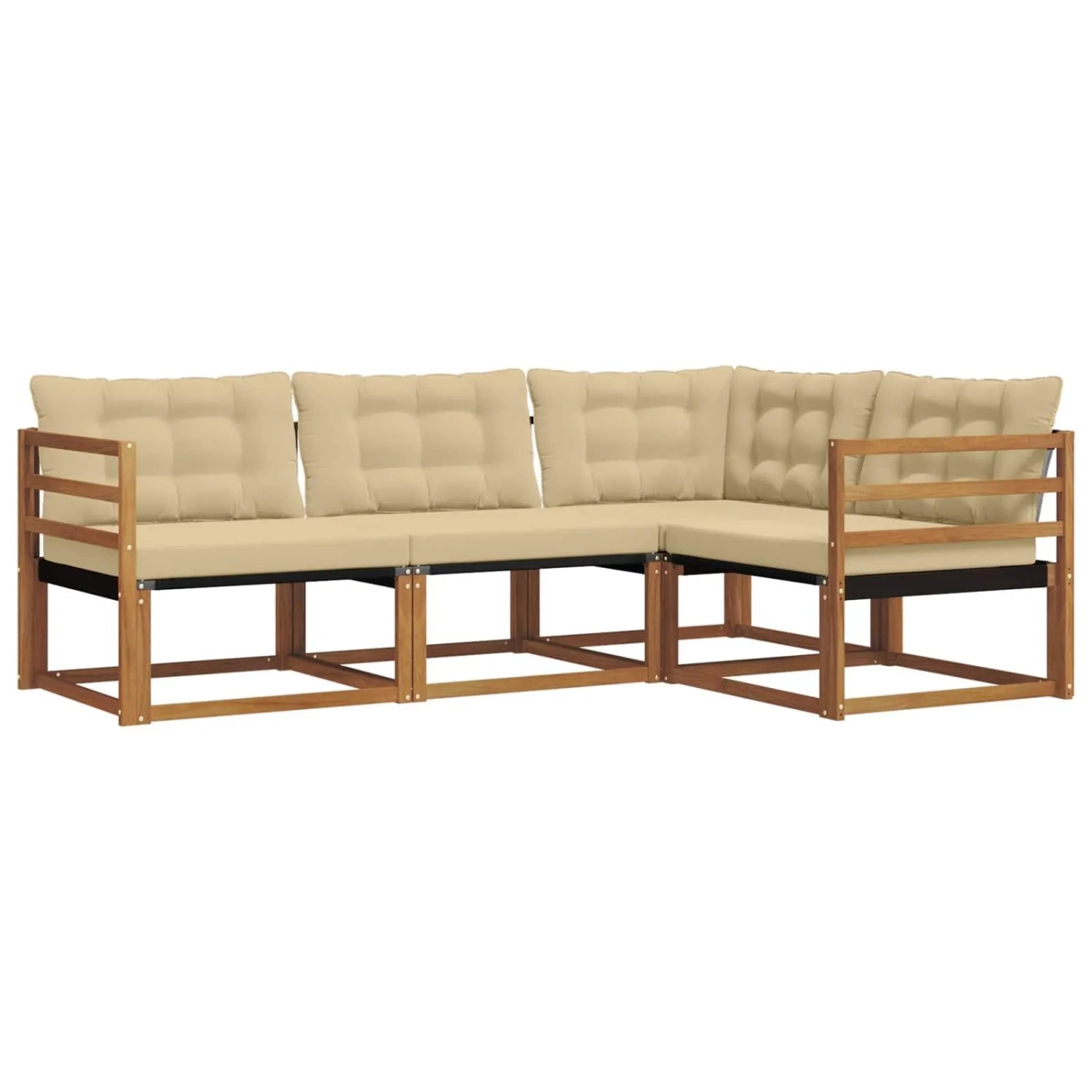 vidaXL Sofa Set mit Kissen 4 Tlg Natur und Beige 3369400