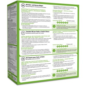 Verpackung GROW by OBI BIO Obst- und Beeren-Dünger, 750g, für gesundes Wachstum und reiche Ernte.