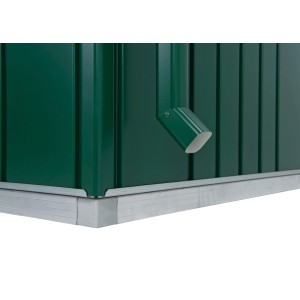 Biohort Regenfallrohr-Set, dunkelgrün, für Gartenhaus Europa. Detailansicht.