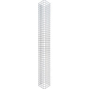 Eckige Gabiona Gabionen-Säule, 22x22x200 cm, Maschenweite 5x5 cm, zur Gartengestaltung.