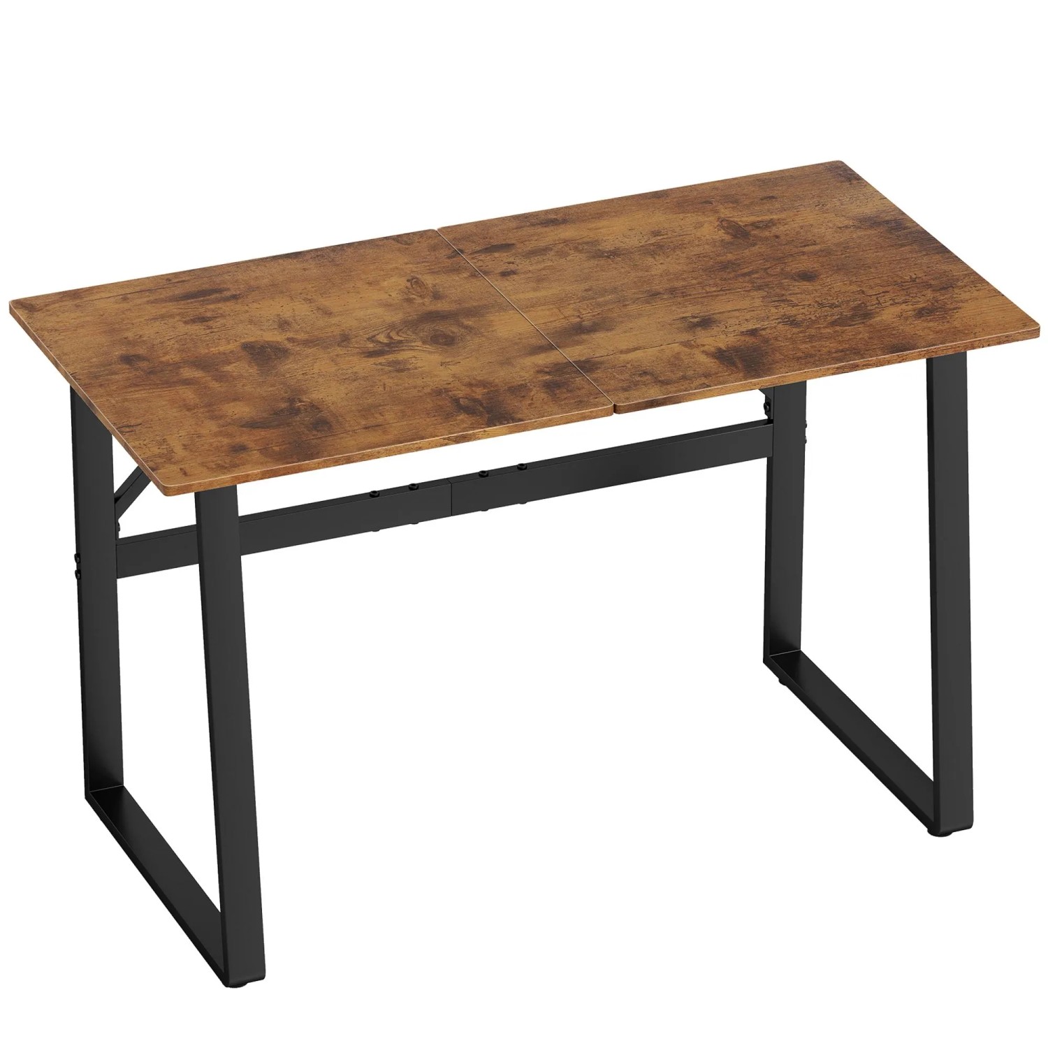 HOMCOM Schreibtisch Spanplatte Stahl 120 x 60 x 76 cm Rustikal-Braun