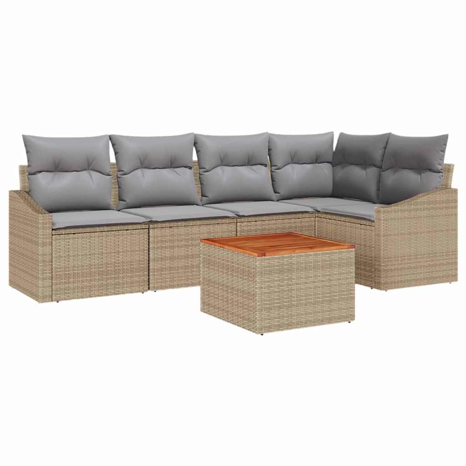 vidaXL Garten-Sofa-Set 6-Tlg Beige Hellgrau 3356502 günstig online kaufen