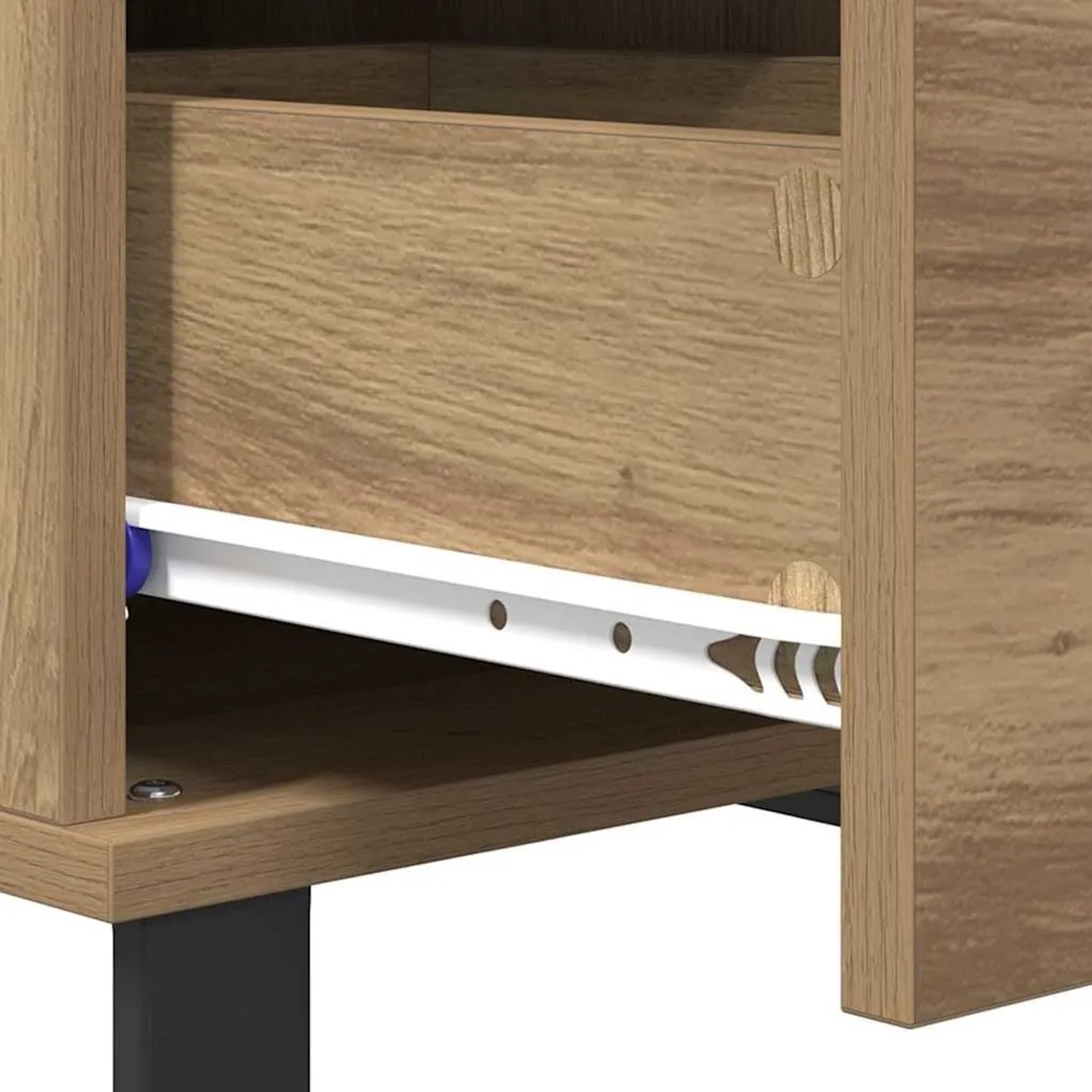 Detailansicht: vidaXL Couchtisch Artisan-Eiche mit Schublade und Auszug.