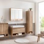 Fackelmann Spiegelschrank NATURA Asteiche (93,5 cm) mit Beleuchtung und Softclose im Badezimmer.