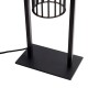 Moderne schwarze QAZQA Balenco Wazo Tischlampe aus Metall. Stabiler Sockel, offenes Design mit zylindrischem Käfig. Innenleuchte.