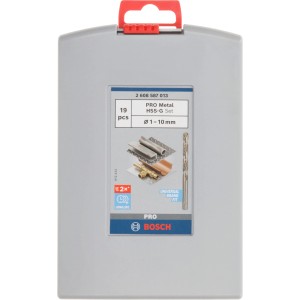 Bosch Spiralbohrer Set HSS-G, 19-teilig im grauen Koffer. Metallbohrer für präzise Bohrlöcher.