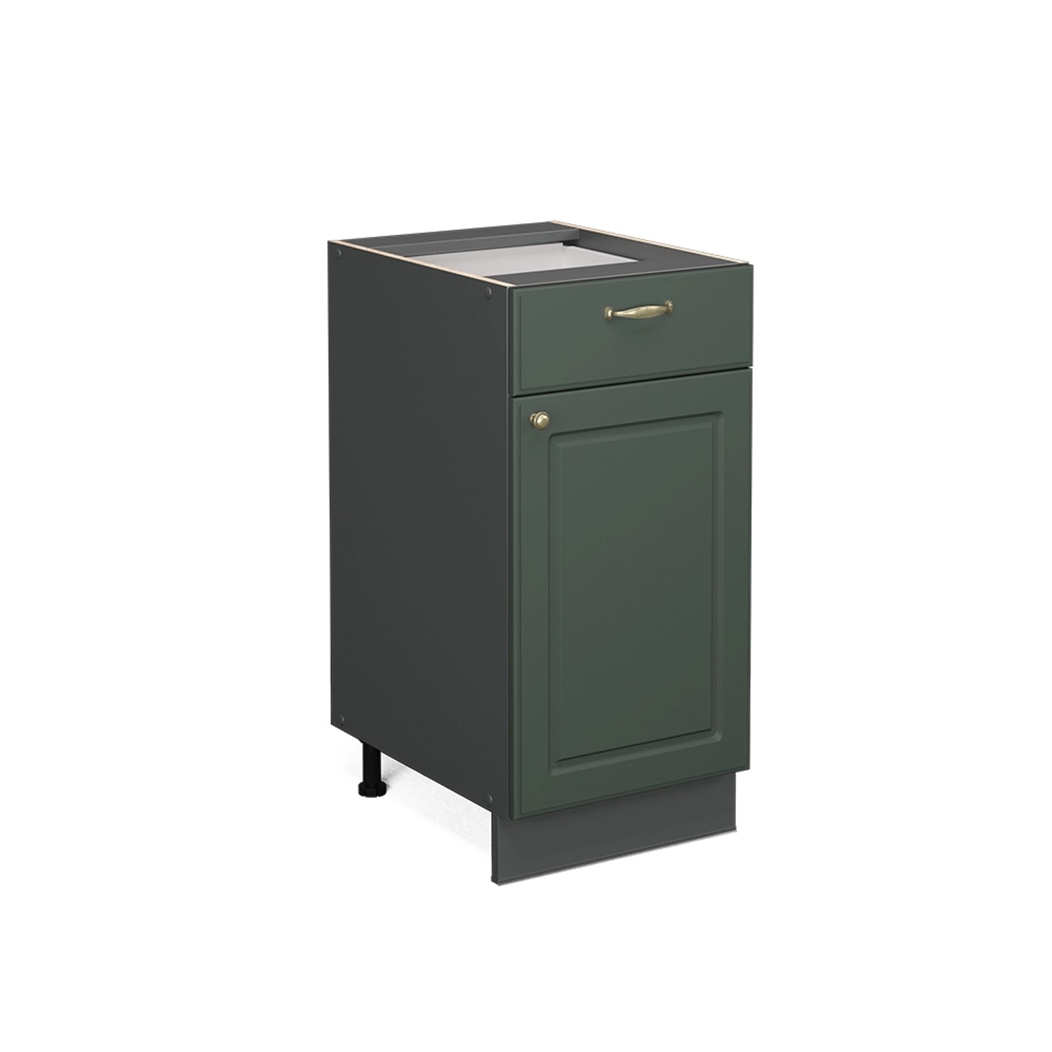Vicco Küchenunterschrank Fame-Line Grün-Gold Landhaus/Anthrazit 40 cm ohne Arbeitsplatte