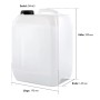 5L Microactiv Ultraschallreiniger Kanister für Ultraschallbad, mit Maßangaben.