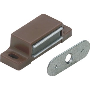 Hettich Magnetschnäpper, braun, 4er-Set, mit Gegenplatte für Möbelausstattung.