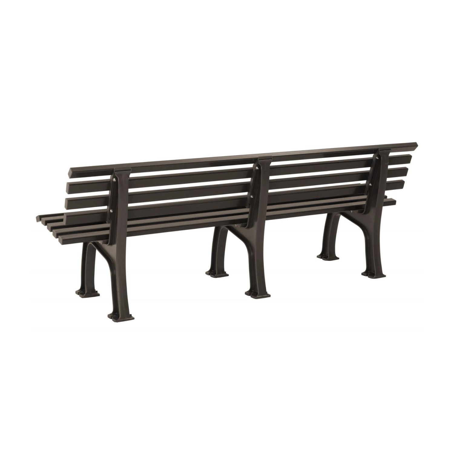 Braune PROREGAL Gartenbank Antigua für 4 Personen aus witterungsbeständigem Kunststoff.