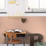 ESTAhome Vliestapete Karomuster Orange an einer Wand im Kinderzimmer. Dekorative Tapete.