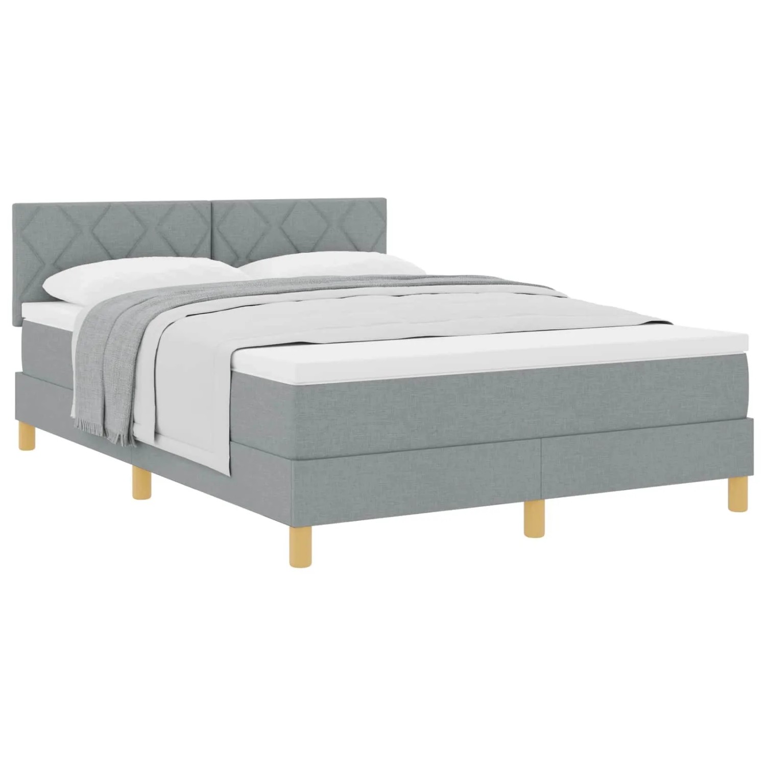 vidaXL Boxspringbett mit Matratze Hellgrau 160 x 200 cm Stoff 3339007 günstig online kaufen