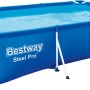 Blauer Bestway Stahlrahmenpool Steel Pro, 300x201x66 cm, eckig. Ideal für Badespaß im Garten.