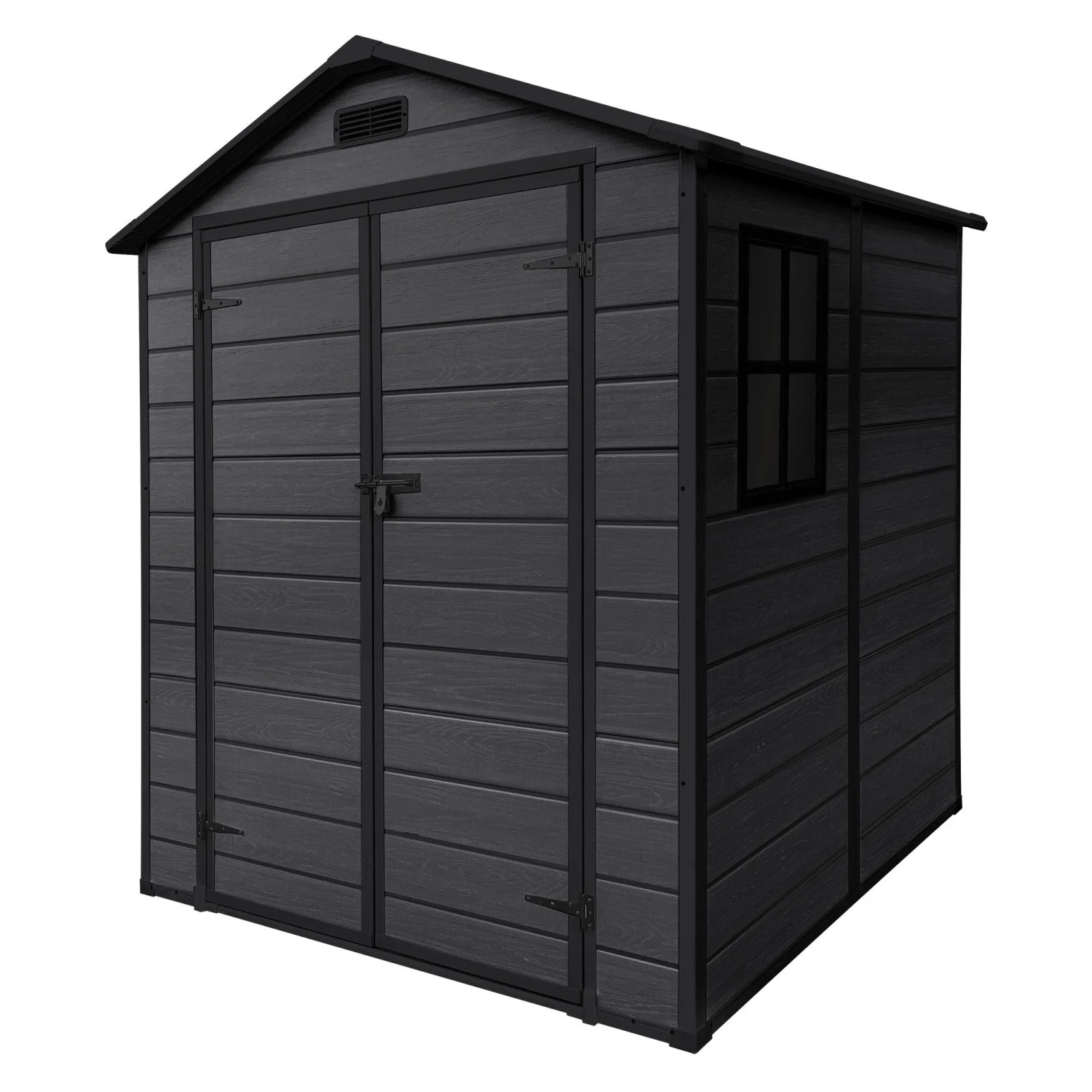 ECD Germany Gartenhaus 4,2 m³ 151x182x220 cm Dunkelgrau aus Kunststoff