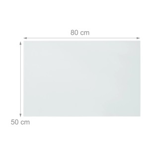 Relaxdays Glas Magnetboard Sicherheitsglas Weiß Magnetisch 80 cm x 50 cm 4,5 kg