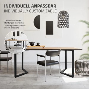 ML-Design Tischkufen 2er Set, V-Form, 70x72cm, schwarz, für Esstische im Industrial Design.