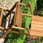 Siena Garden Klappsessel Falun, beige, aus Akazienholz, zusammengeklappt. Gartenstuhl für Balkon und Terrasse.