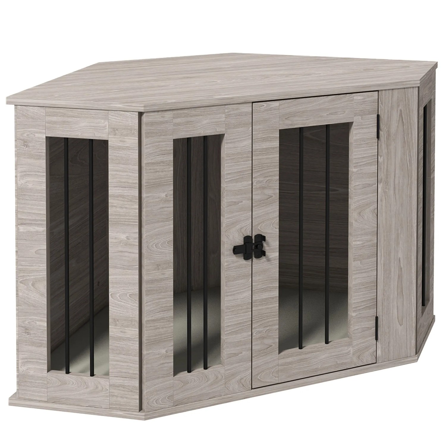 PawHut Hundehütte mit Kissen für Mittelgroße Hunde Walnuss 104 x 55 x 63 cm