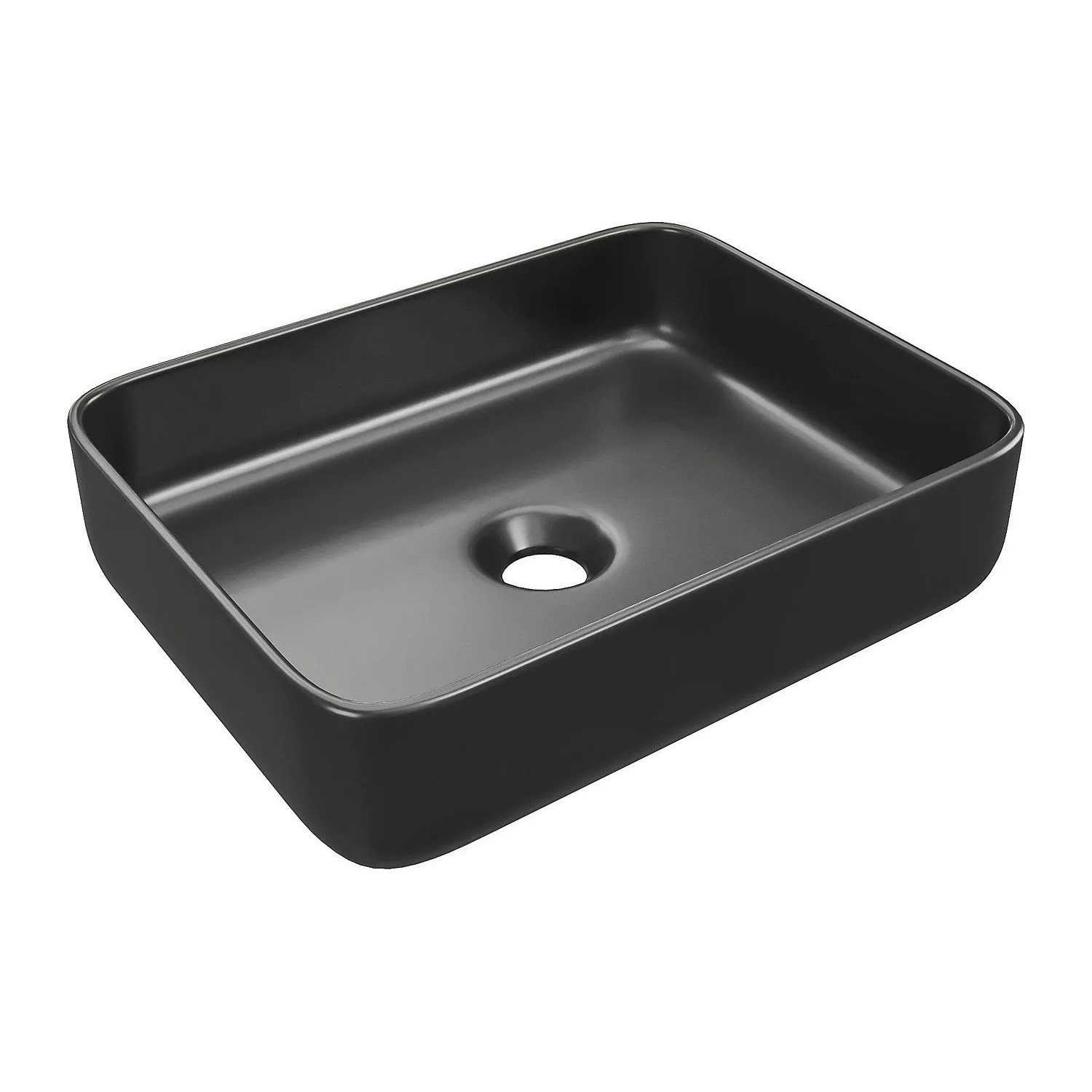 Vente-unique Aufsatzwaschbecken Juniko Schwarz 50 cm