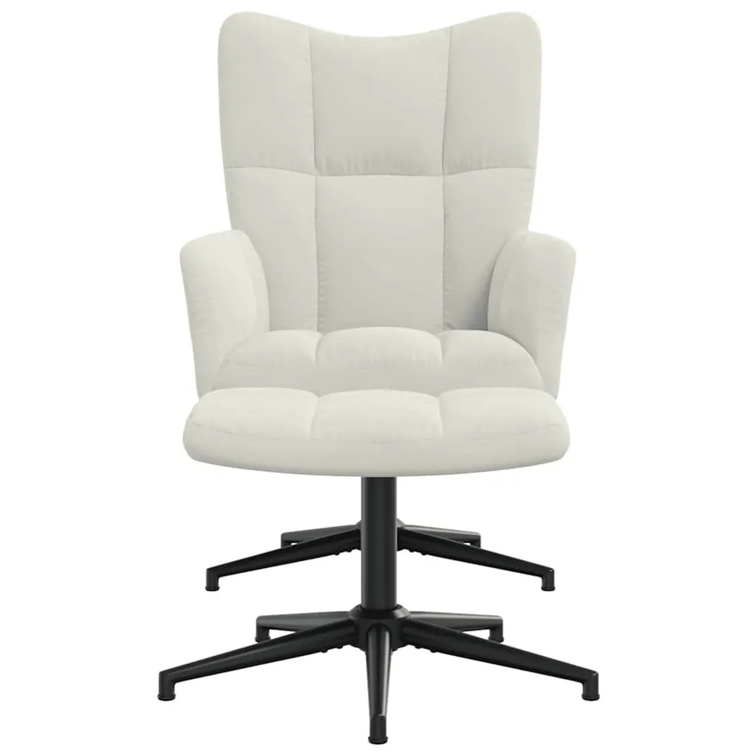 vidaXL Relaxsessel mit Hocker Cremeweiß Samt 328115