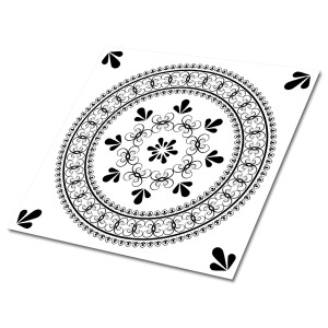 Tulup PVC Fliesen Selbstklebende 30 cm x 30 cm Set von 9 Klassische Klebefliesen Vinyl Bodenfliesen Klebefliesen für Küche Orientalisches Muster