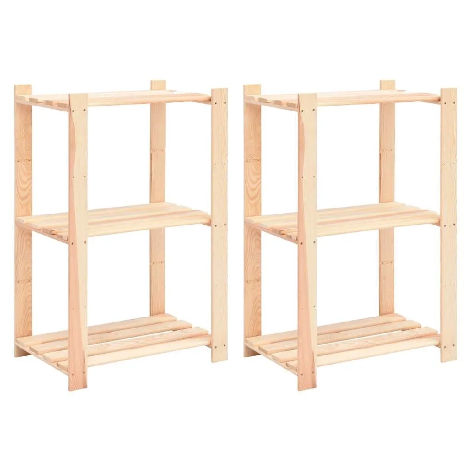 vidaXL Lagerregale 3 Böden 2 Stk 60x38x90cm Massivholz Kiefer 150kg 3051121