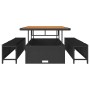 vidaXL Garten Essgruppe 3-Tlg Schwarz Poly Rattan 42007906_8