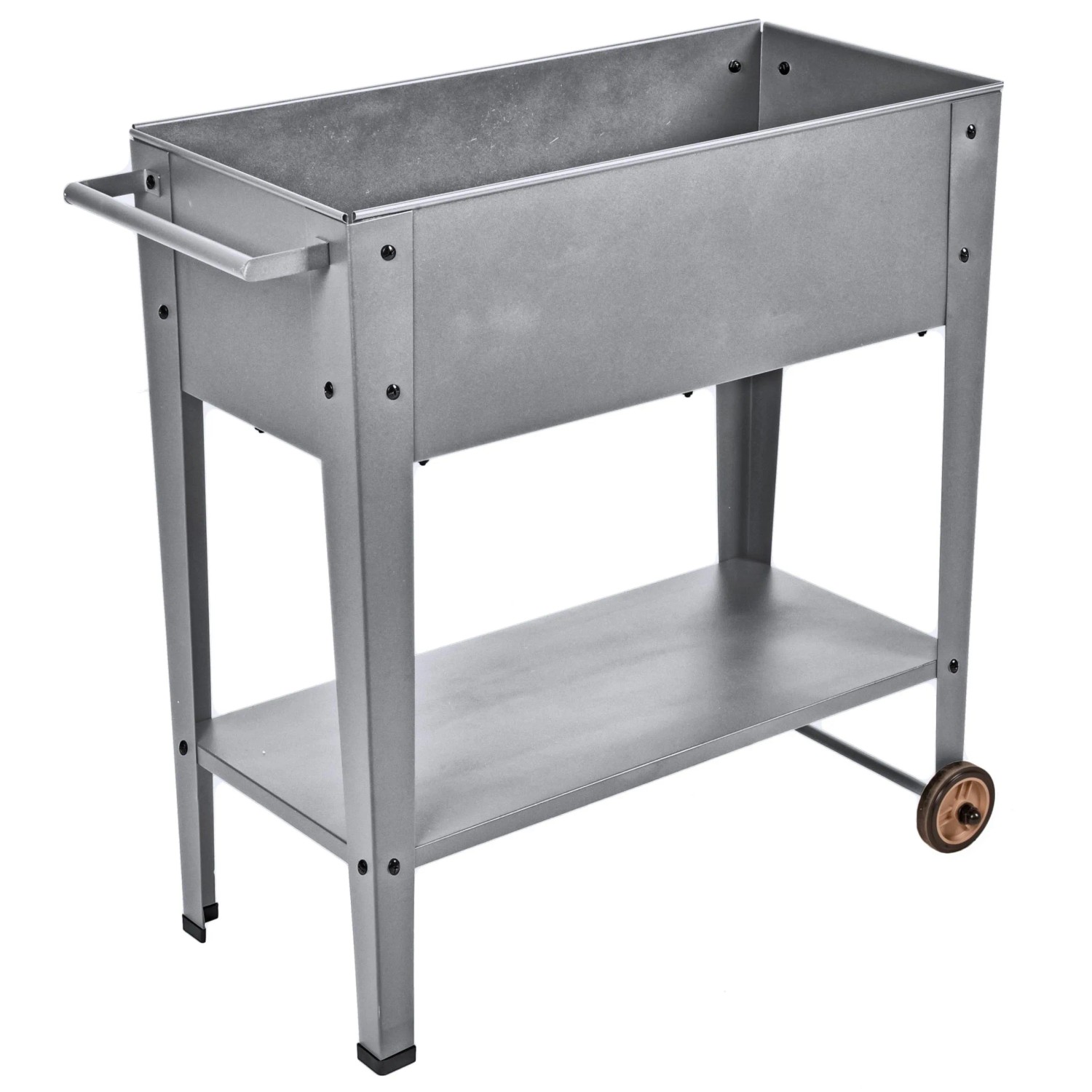 DELUKE Hochbeet LILLE Mobil Silbergrau Stahl Metall-Hochbeet für Garten Balkon-Beet Gemüsebeet Kräuterbeet