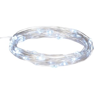LED-Drahtlichterkette, 4 m, mit 40 kaltweißen LEDs für Innen & Außen.