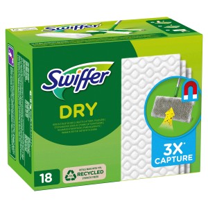 P&G Swiffer Trockene Bodentücher, Nachfüllpackung mit 18 Stück für Reinigungsgeräte.