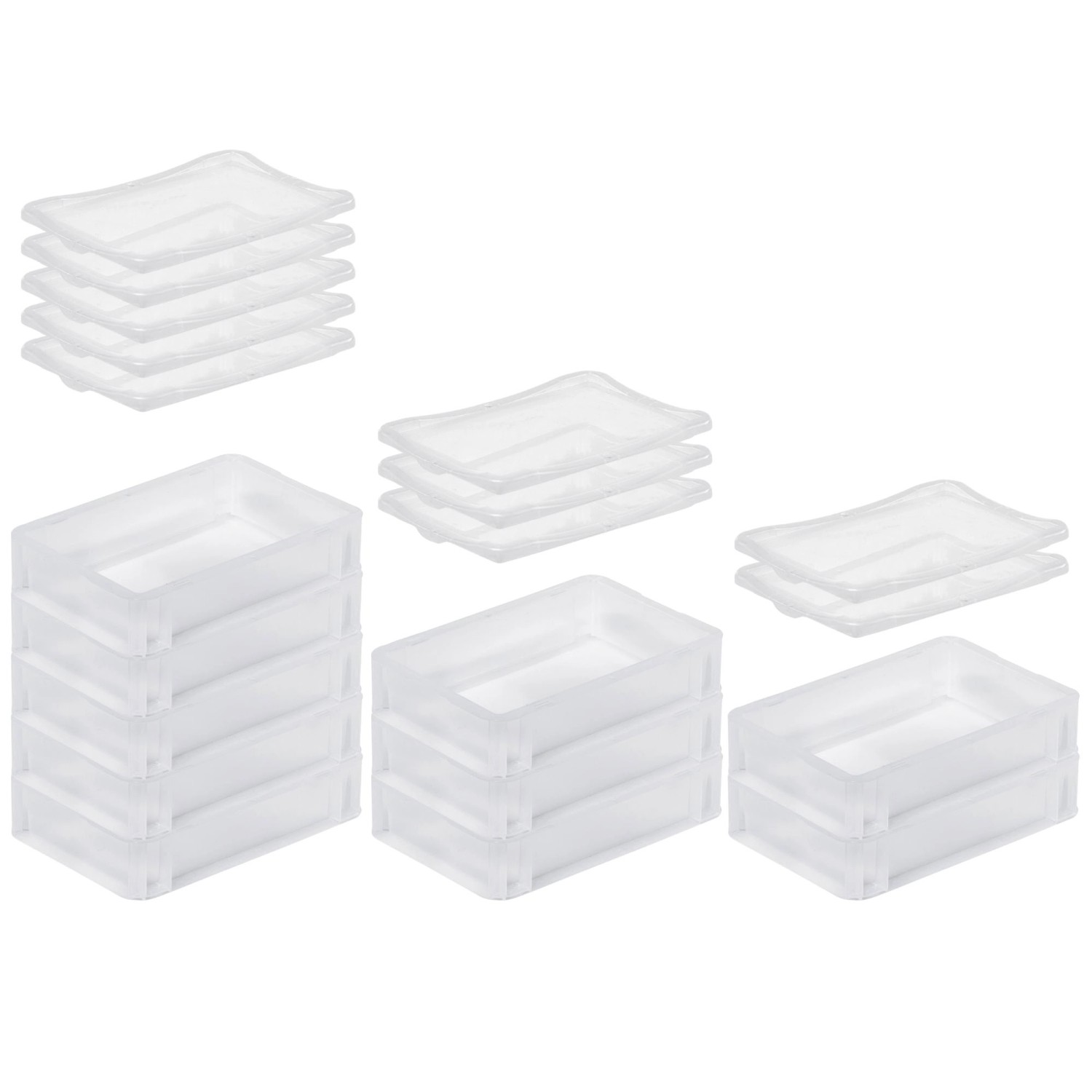SuperSparSet 10 x Transparenter Eurobehälter BasicLine Mit Geschlossenem Griff und Klickdeckel HxBxT 7 x 20 x 30 cm 2,9 ...