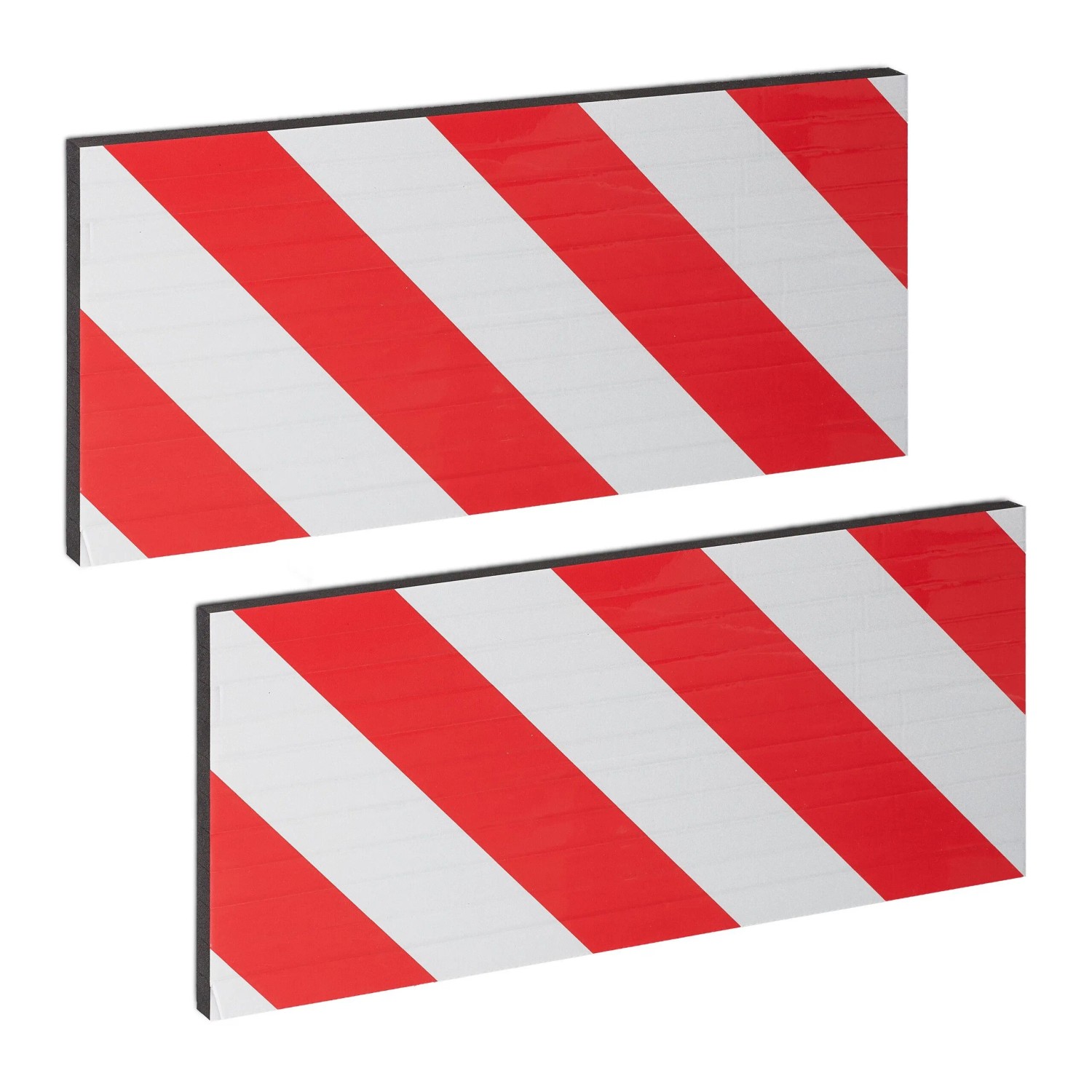 Image of Relaxdays Garagen Wandschutz 2er Set EVA Rot Weiß Selbstklebend 38 cm x 16 cm x 1,5 cm