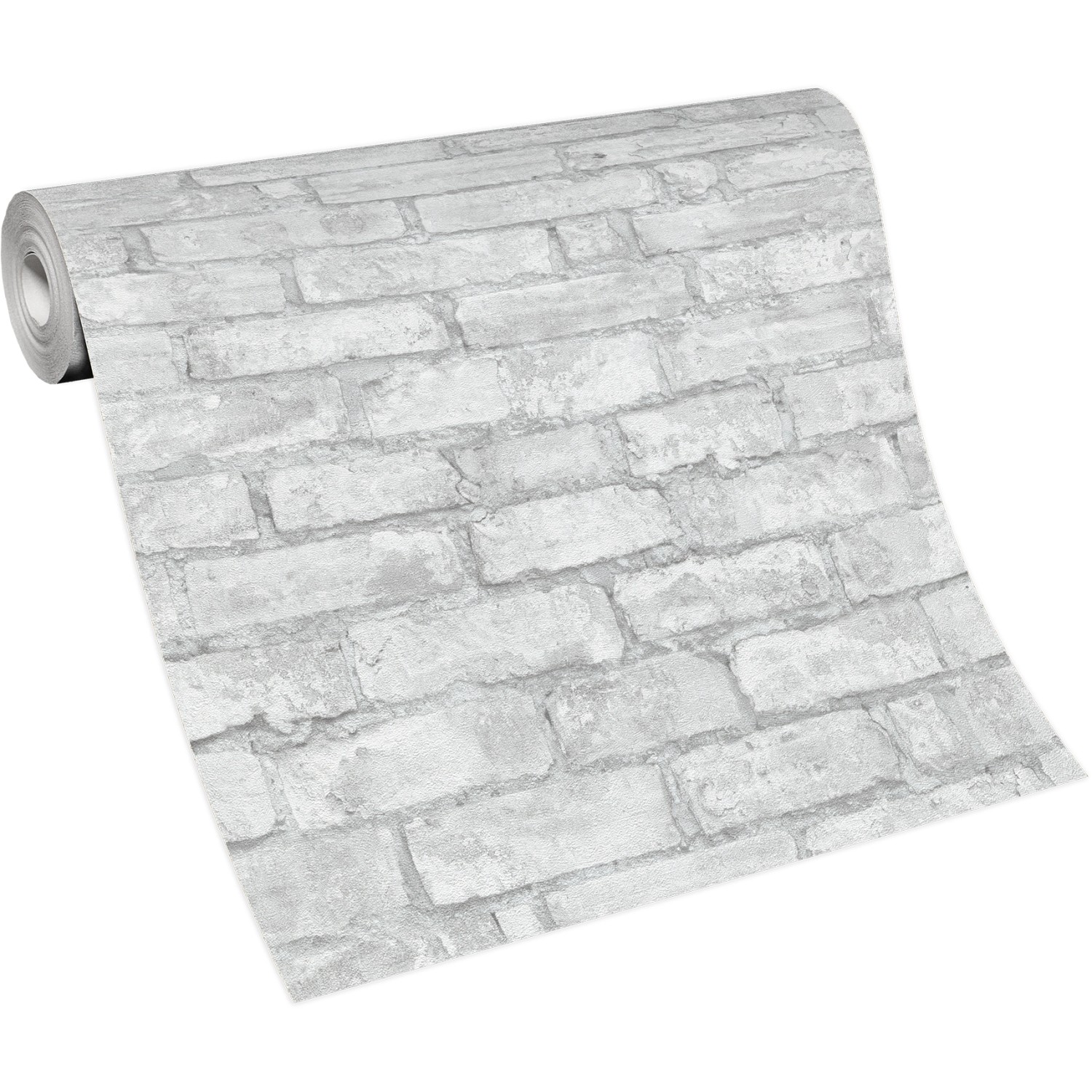 Graue Erismann Vliestapete in Steinoptik, Rolle. Dekorative Tapete mit Mauer-Imitation.