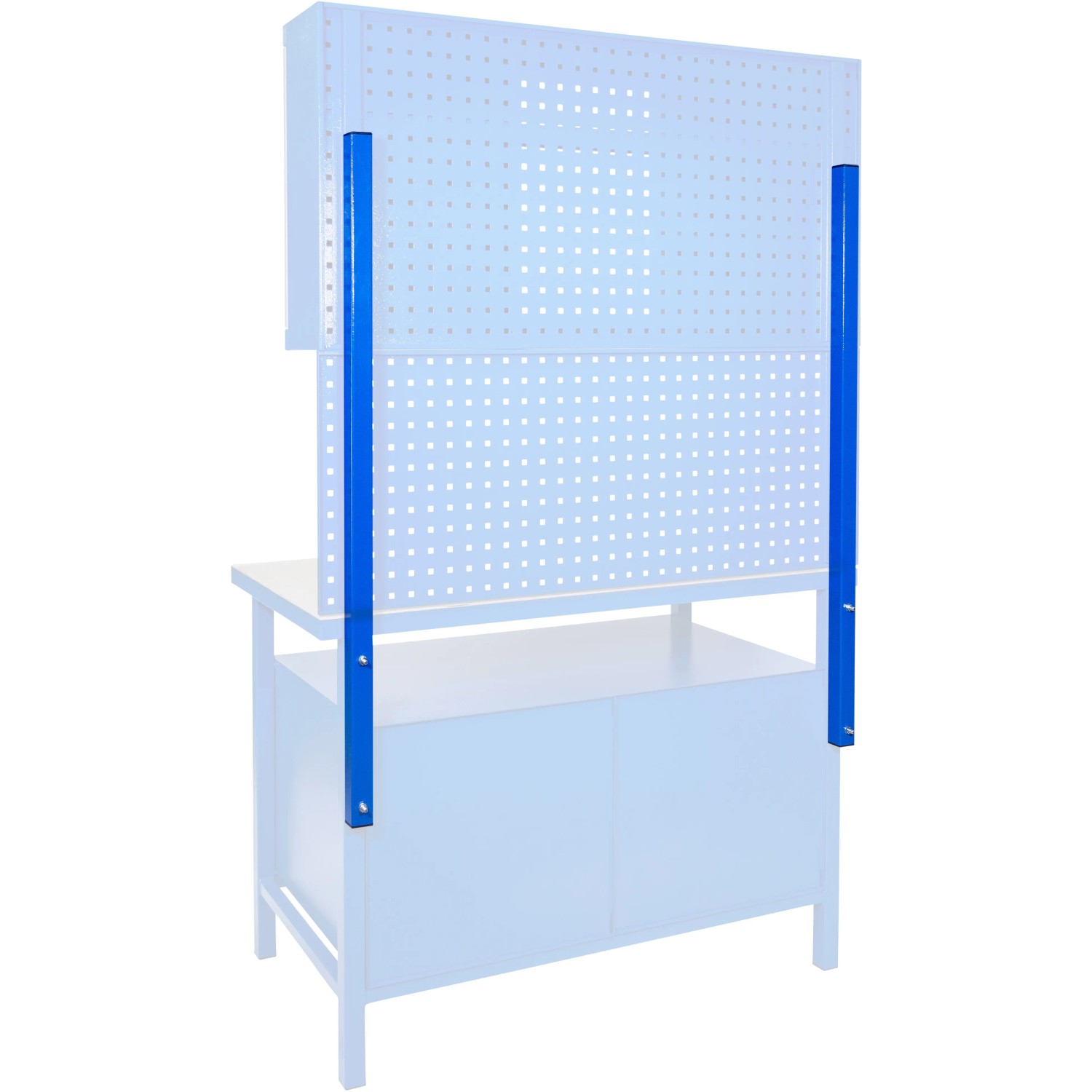 Güde Verbindungsrohr-Set, 2 blaue Rohre zur Werkbank- und Lochwand-Verbindung.