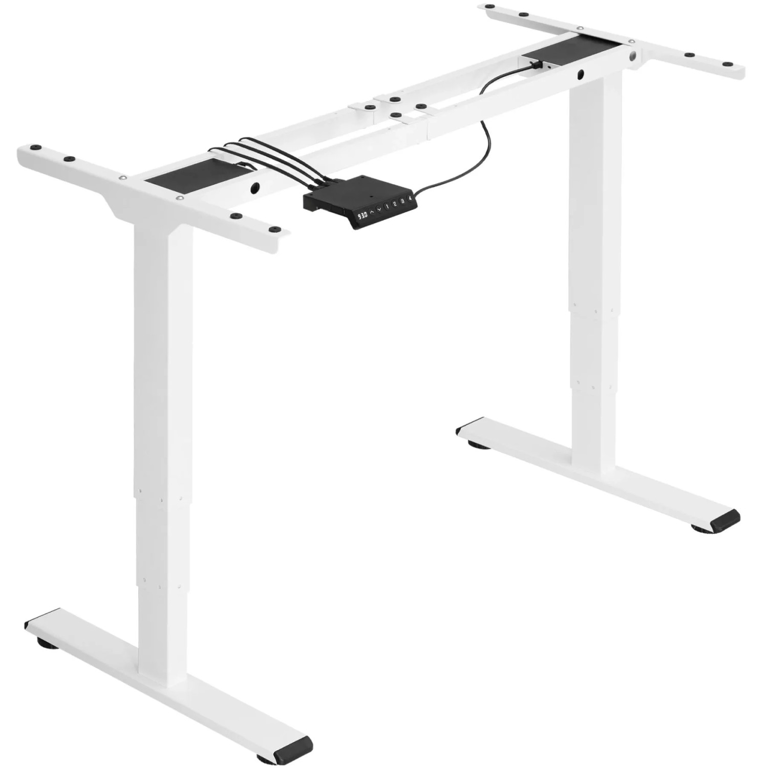 Tectake Tischgestell Twain Elektrisch Höhenverstellbar 3 Stufig  Belastbarkeit 100 kg  60 x 168 x 125 cm Weiß
