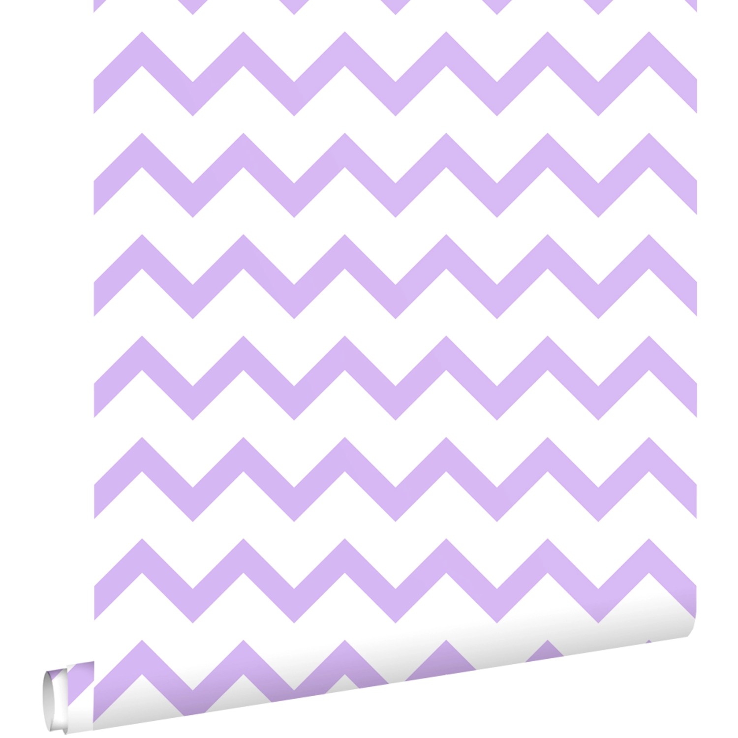 ESTAhome Tapete Zickzack-Motiv Lila und Weiß 50 x 900 cm günstig online kaufen